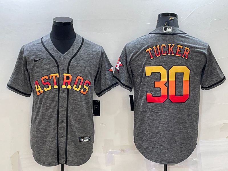 Men Houston Astros #30 Tucker hemp ash Rainbow Game Nike 2022 MLB Jersey->houston astros->MLB Jersey